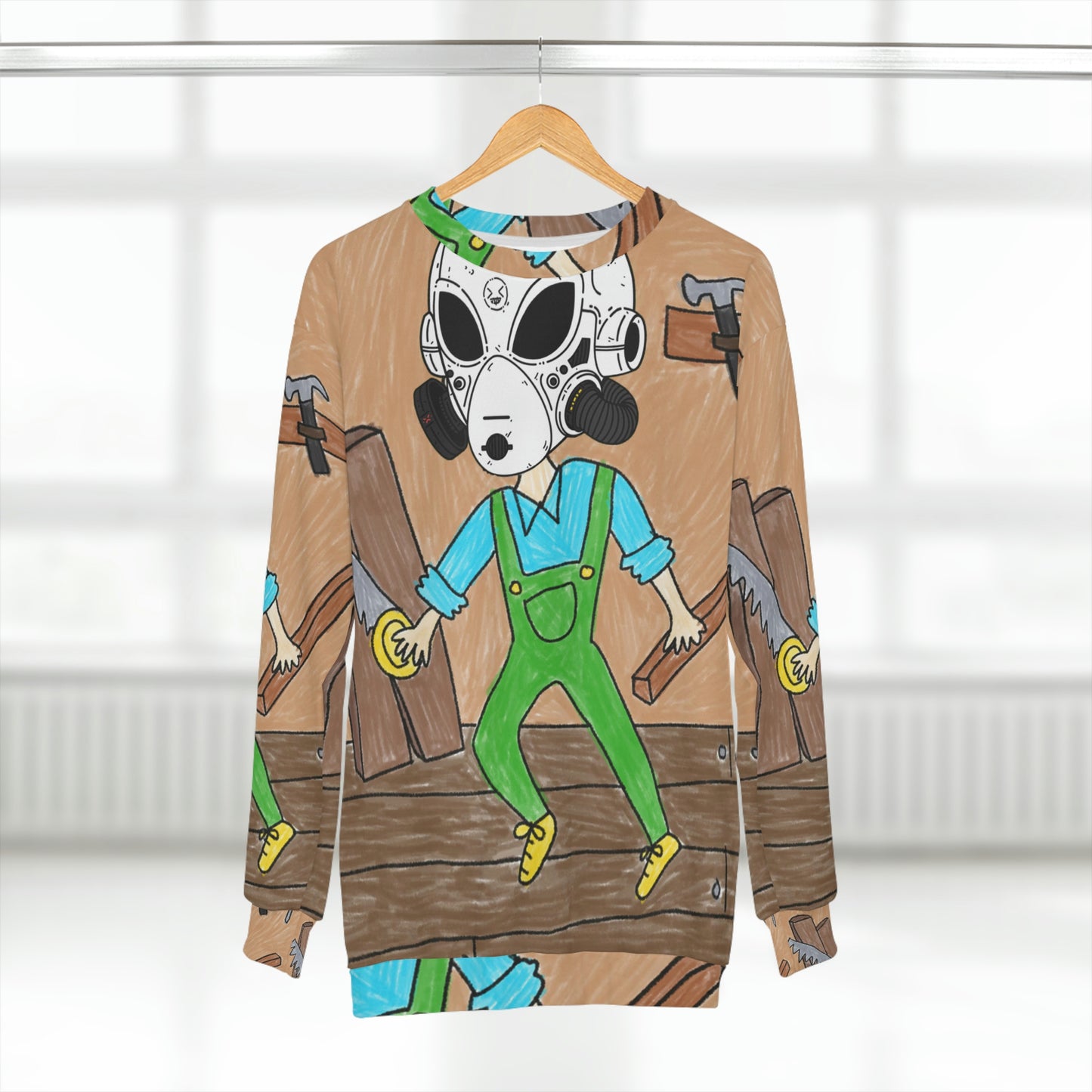 AOP Unisex Sweatshirt - Master Crafter Robotic Alien LOL Visitor Tool Utility