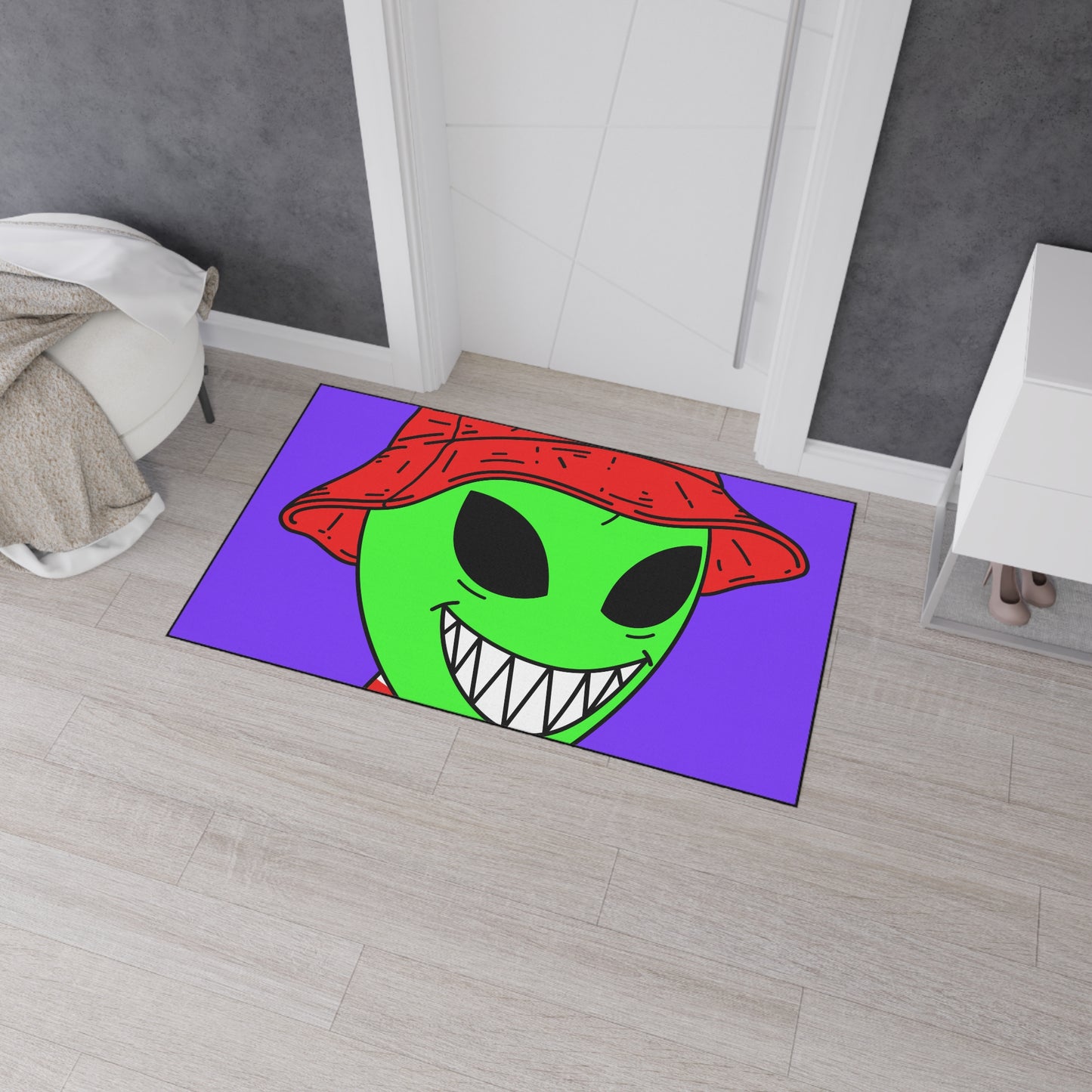 Smile Happy Happiness Alien Heavy Duty Floor Mat