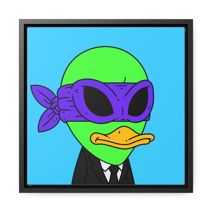 The Visitor 751 Green Alien Gallery Canvas Wraps, Square Frame
