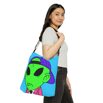 Moody Alien Visitor Adjustable Tote Bag (AOP)