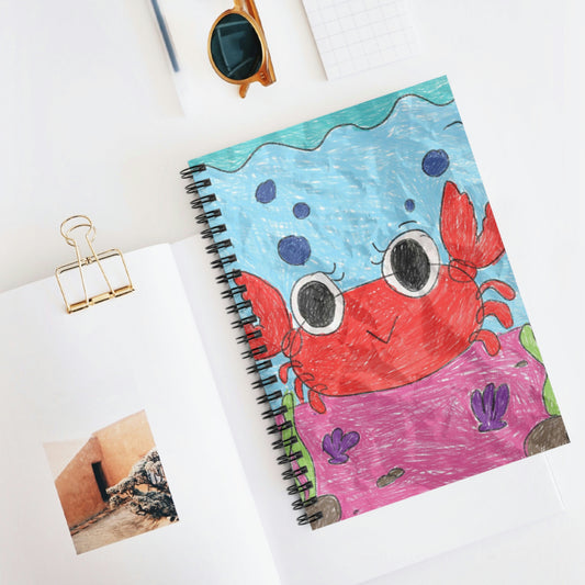 Lobster Crab Graphic Sea Lovers Spiral Notebook - Ruled Line