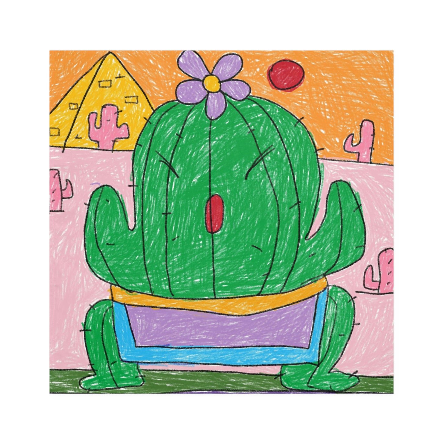 Desert Cactus Sumo Wrestler Graphic Napkins