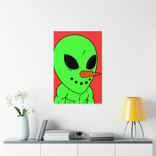 Veggie Visi Alien Vegetal Visitante Premium Matte Carteles verticales 