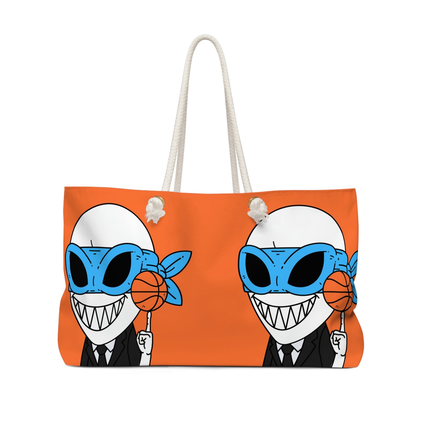 Alien BBall Sport Ninja Mask Orange Basketball Weekender Bag