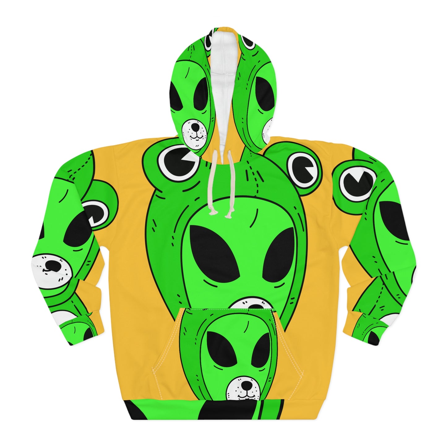 Frog Pepe Alien AOP Unisex Pullover Hoodie