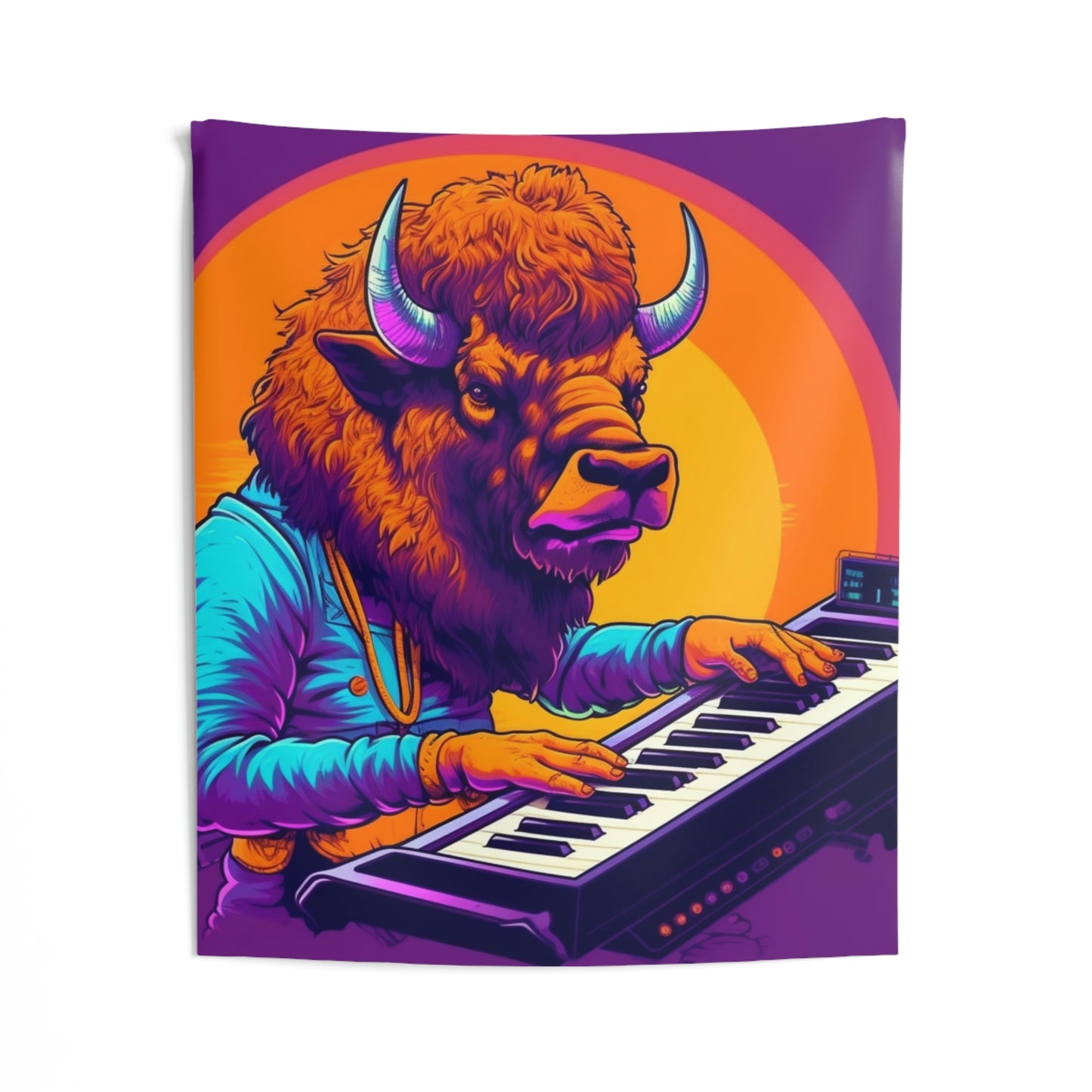 American Bison Buffalo PianoTeclado Reproductor de música Tapices de pared para interiores 