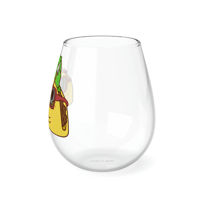 Tribal Taco Stemless Wine Glass, 11.75oz