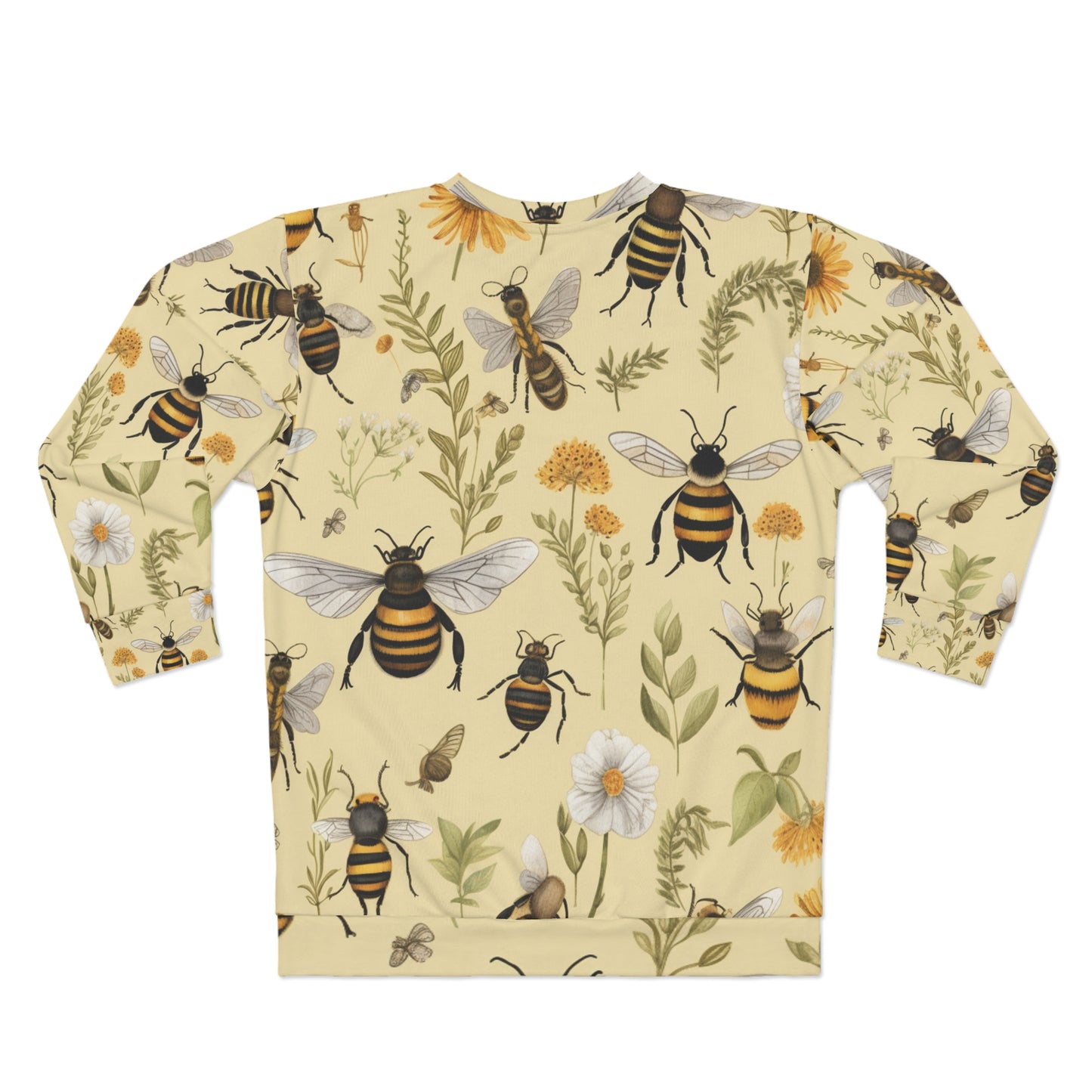 Whimsical Bees & Honeycombs Nature-Friendly Pattern Design Unisex Sweatshirt (AOP)