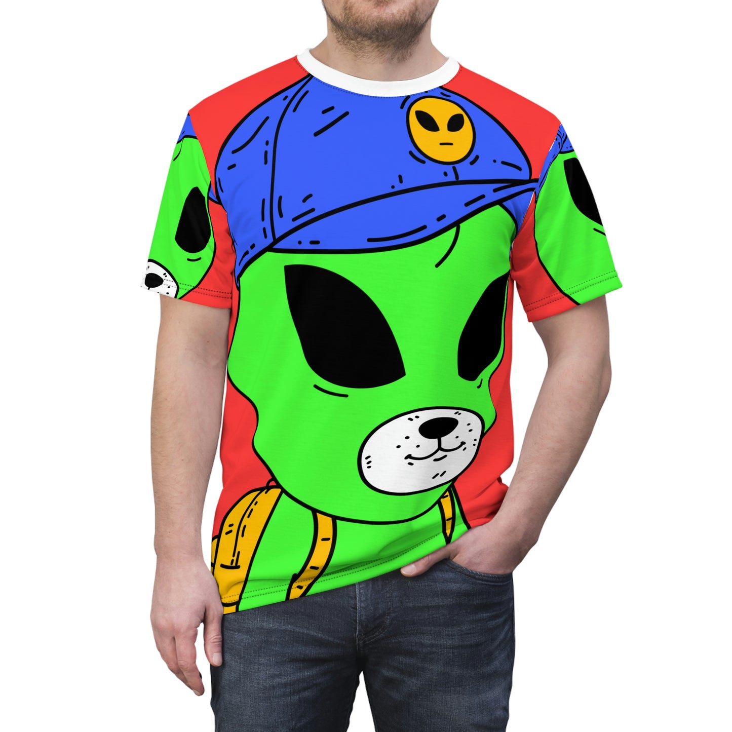 Alien Animal School Learning Educate Visitor Unisex AOP Cut & Sew Tee