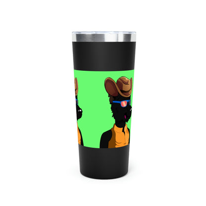 Cowgirl Wolf Cyborg Wolve Vaso aislado al vacío de cobre, 22 oz