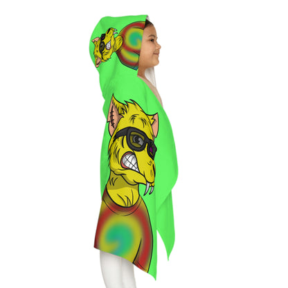 Wolve Cyborg Tie Dye Wolf Shirt Yellow Fur Cool Sun Glasses Youth Hooded Towel