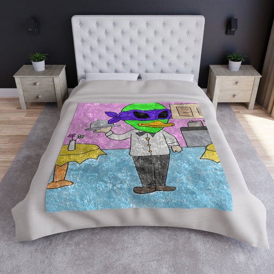 Server Food Runner Alien Butler Visitor 751 Crushed Velvet Blanket