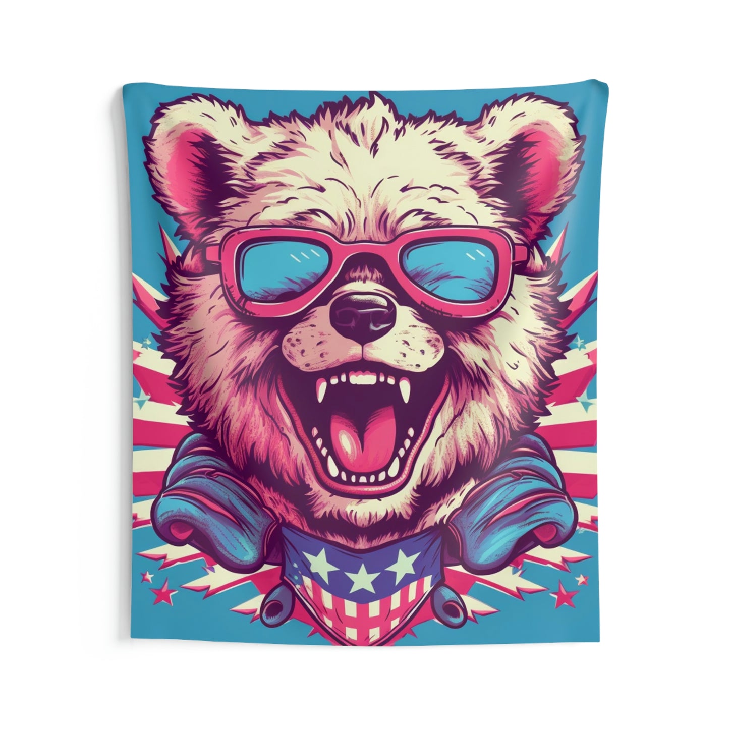 Tapices de pared para interiores con gráfico americano de oso patriótico de EE. UU. 