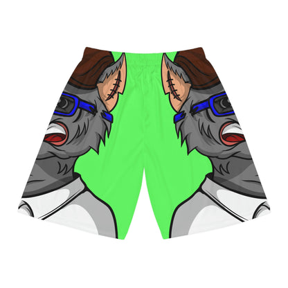 Grey Wolf Barrette Hat Cyborg Basketball Shorts