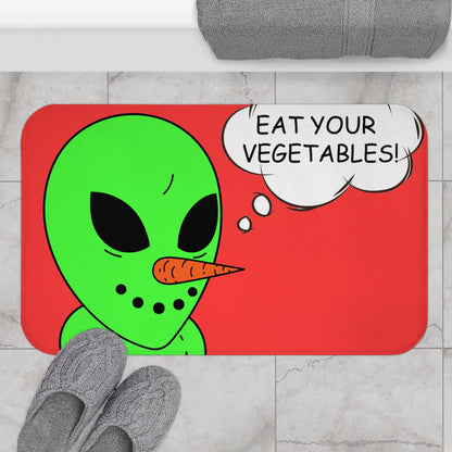 Veggie Visi The Vegetable Visitor Green Alien Bath Mat