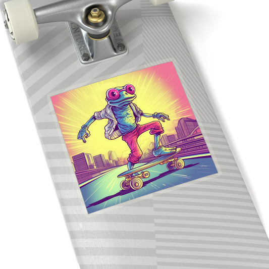Frog Skateboard Trick Amphibian Sport Graphic Kiss-Cut Stickers