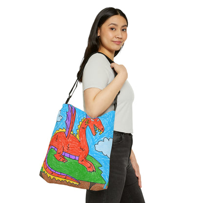 Fierce Dragon Medieval Adjustable Tote Bag (AOP)