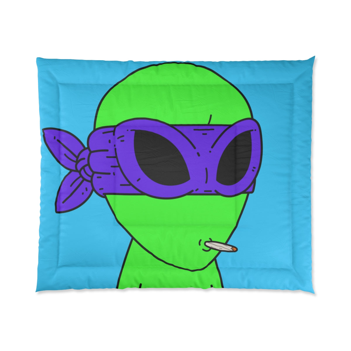 White Whistle Mouth Green Visitor Purple Ninja Mask Alien Bed Comforter