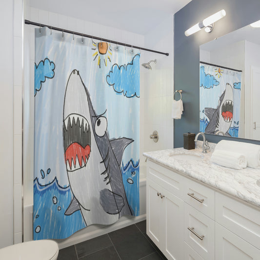 Shark Jaw Teeth Attack Ocean Sea Creature Shower Curtains