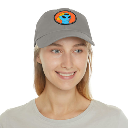 Blue Blood Alien Visitor Dad Hat with Leather Patch (Round)