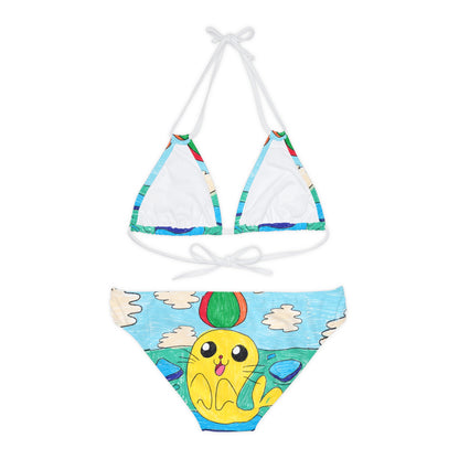 Seal Trick Marine Ocean Animal Sea Creature Strappy Bikini Set (AOP)