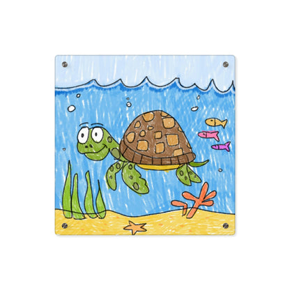 Sea Turtle Beach Sand Ocean Acrylic Wall Art Panels