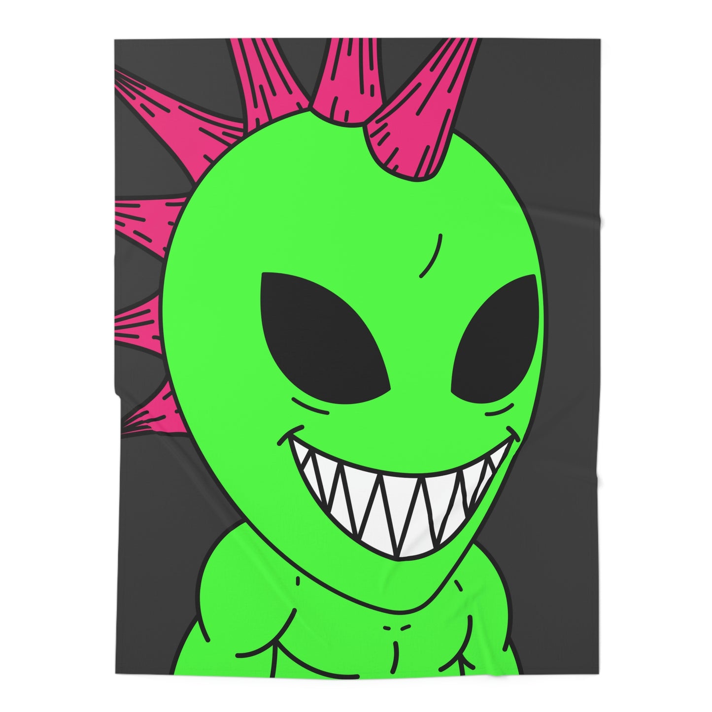 Spiked Pink Hair Muscle Alien Visitor Baby Swaddle Blanket