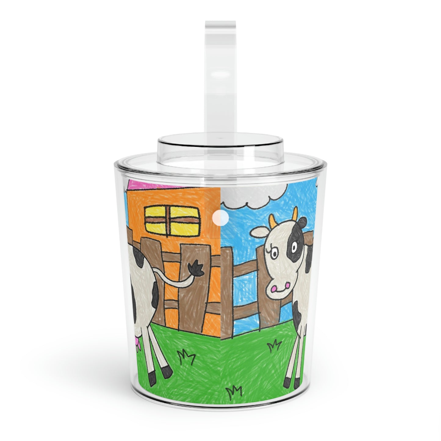 Cow Moo Farm Barn Animal Character Ice Bucket with Tongs