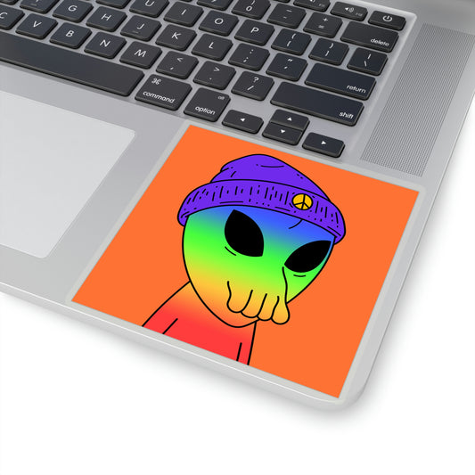 Peace Alien Pride Visitor Kiss-Cut Stickers