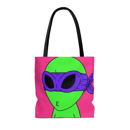 Green Ninja Turtle Visitor Alien AOP Tote Bag