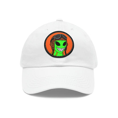 Air Space Force Aviator Alien Dad Hat with Leather Patch (Round)