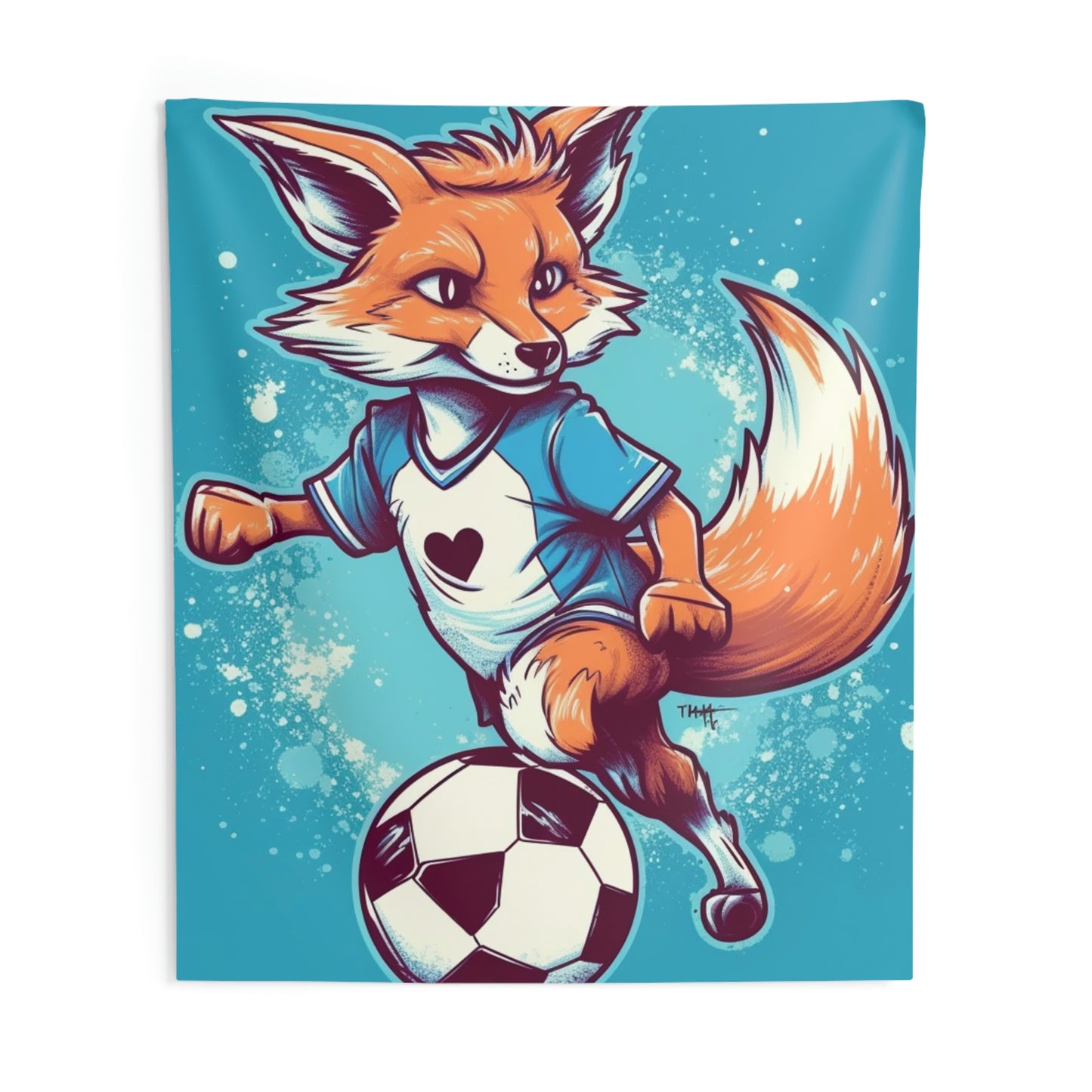 Fox Soccer Sport Athlete Cute Furry Animal Indoor Wall Tapestries