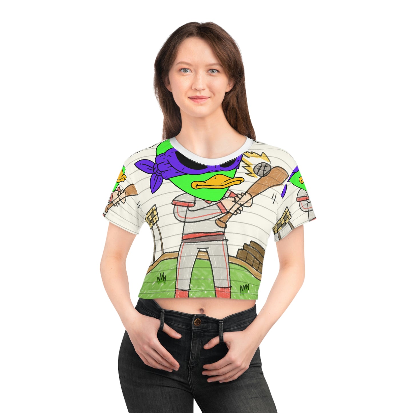 Baseball Sport Star Ninja Hero Visitor 751 Alien AOP Crop Tee