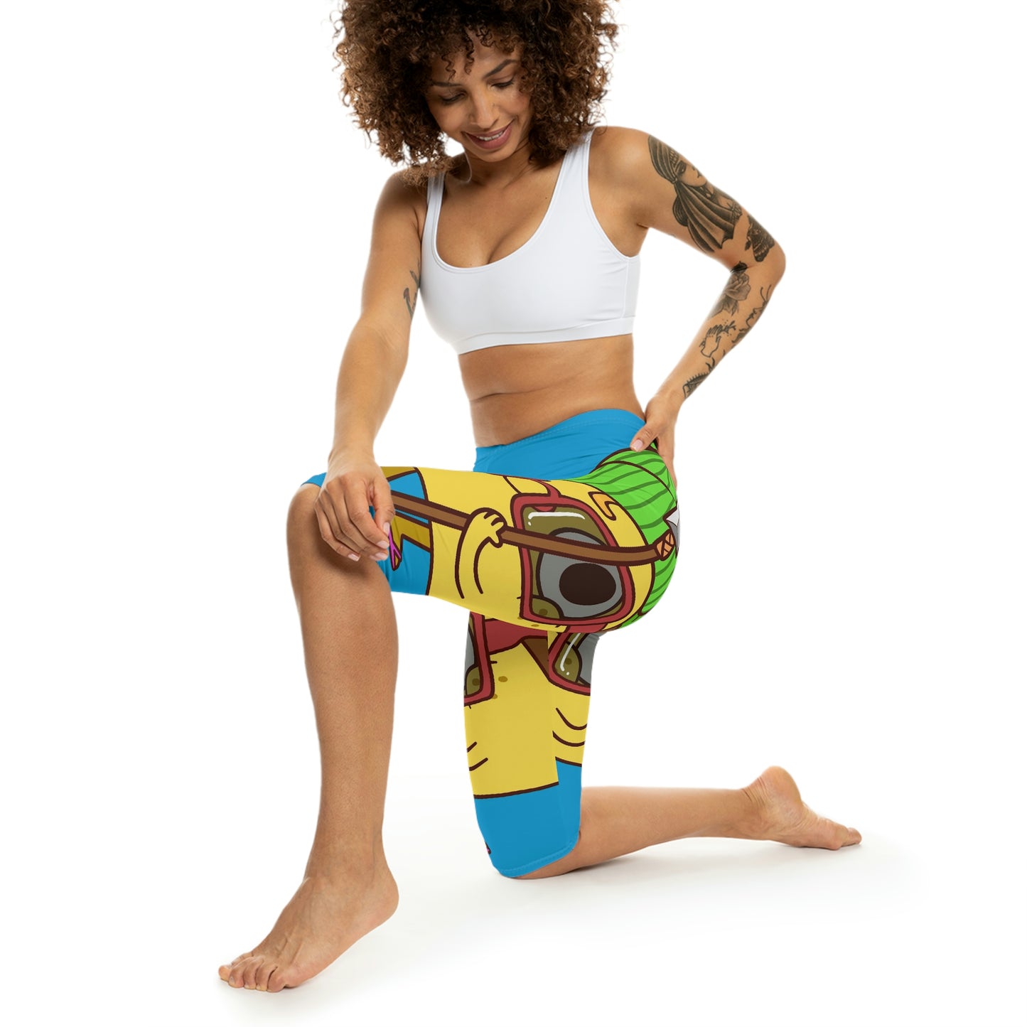 Leggings capri para mujer Tribal Taco (AOP) 