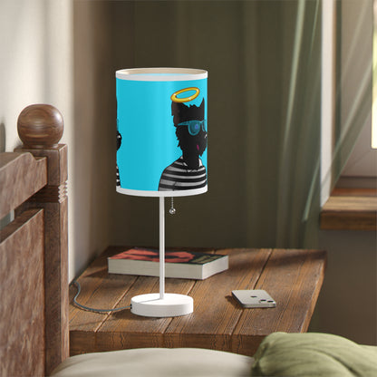 Cyborg Wolve Angel Halo Striped Shirt Glasses Wolf Lamp on a Stand, US|CA plug