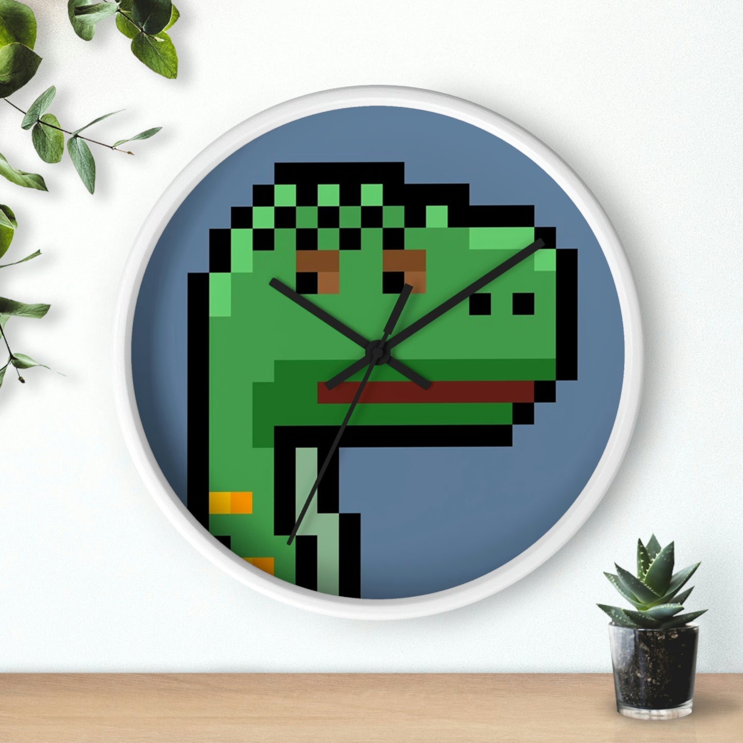 Dinosaur Dino Pixel Wall clock