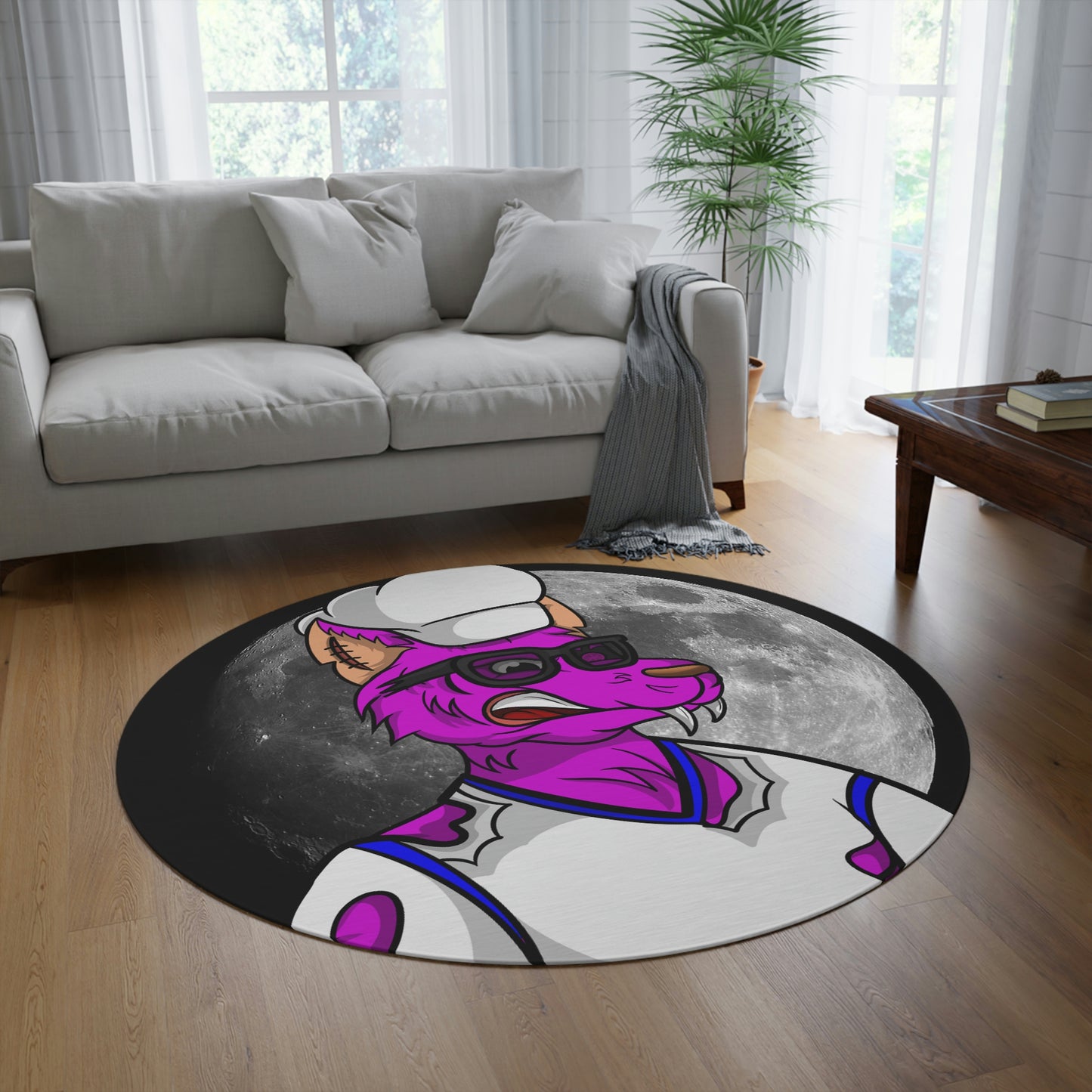 Werewolve Chef Full Moon Round Rug