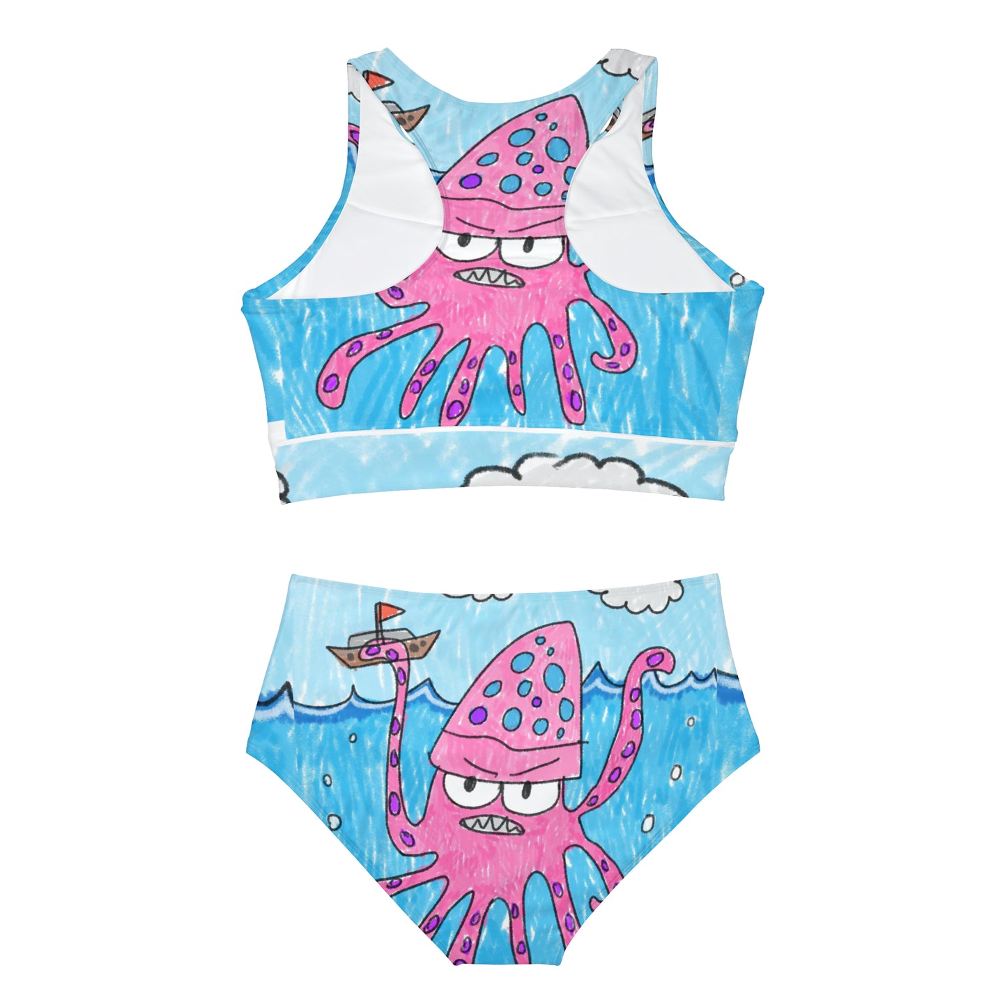 The Kraken Octopus Clean Graphic Sporty Bikini Set (AOP)