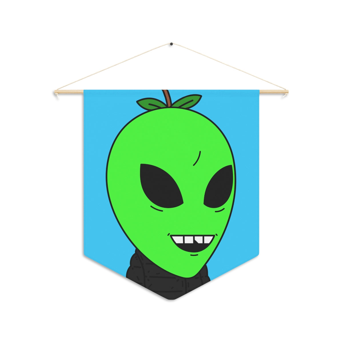 Green Apple Chipped tooth Visitor Smiling Pennant