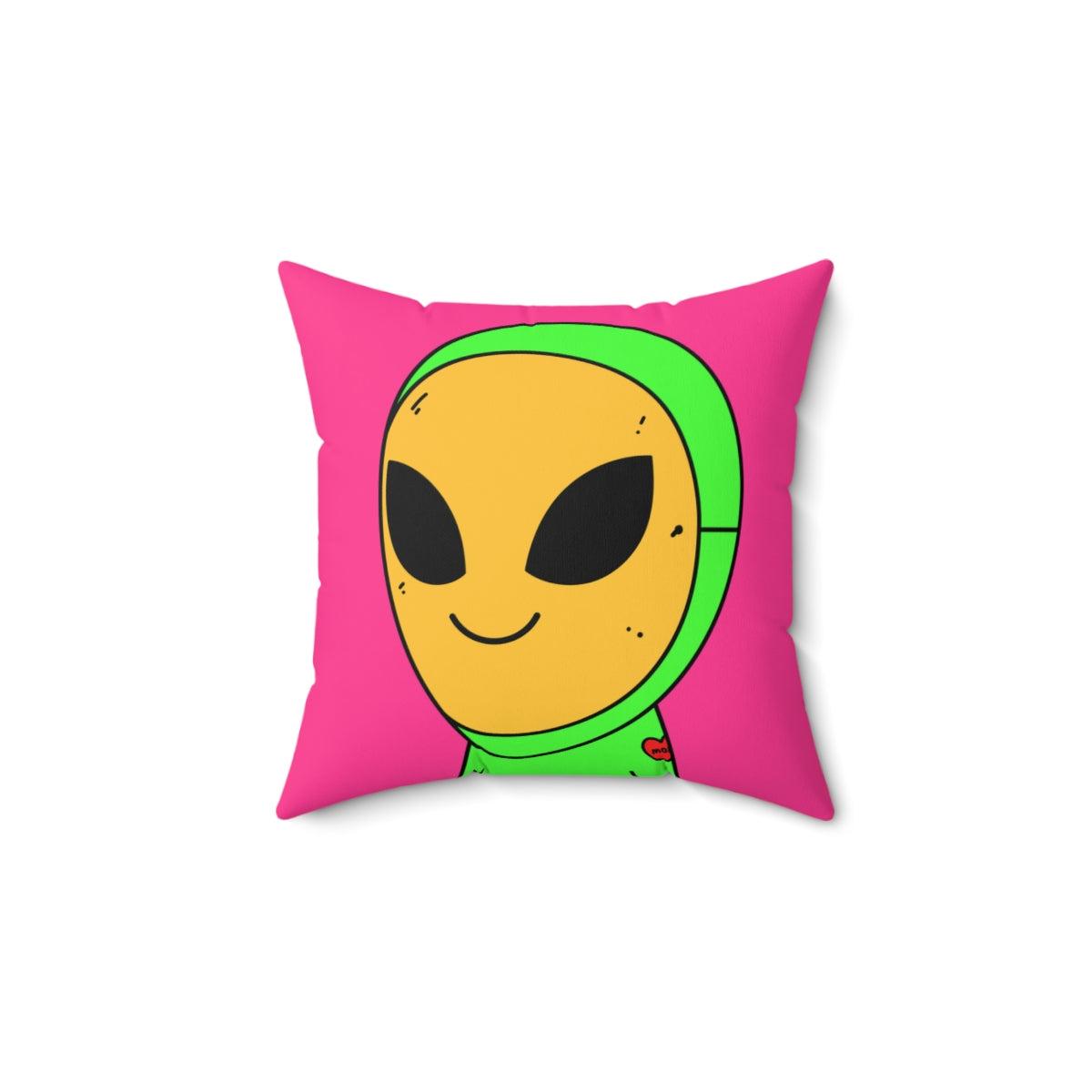 Yellow Mask Visi Alien Facemask Visitor Mom Tattoo Heart Spun Polyester Square Pillow