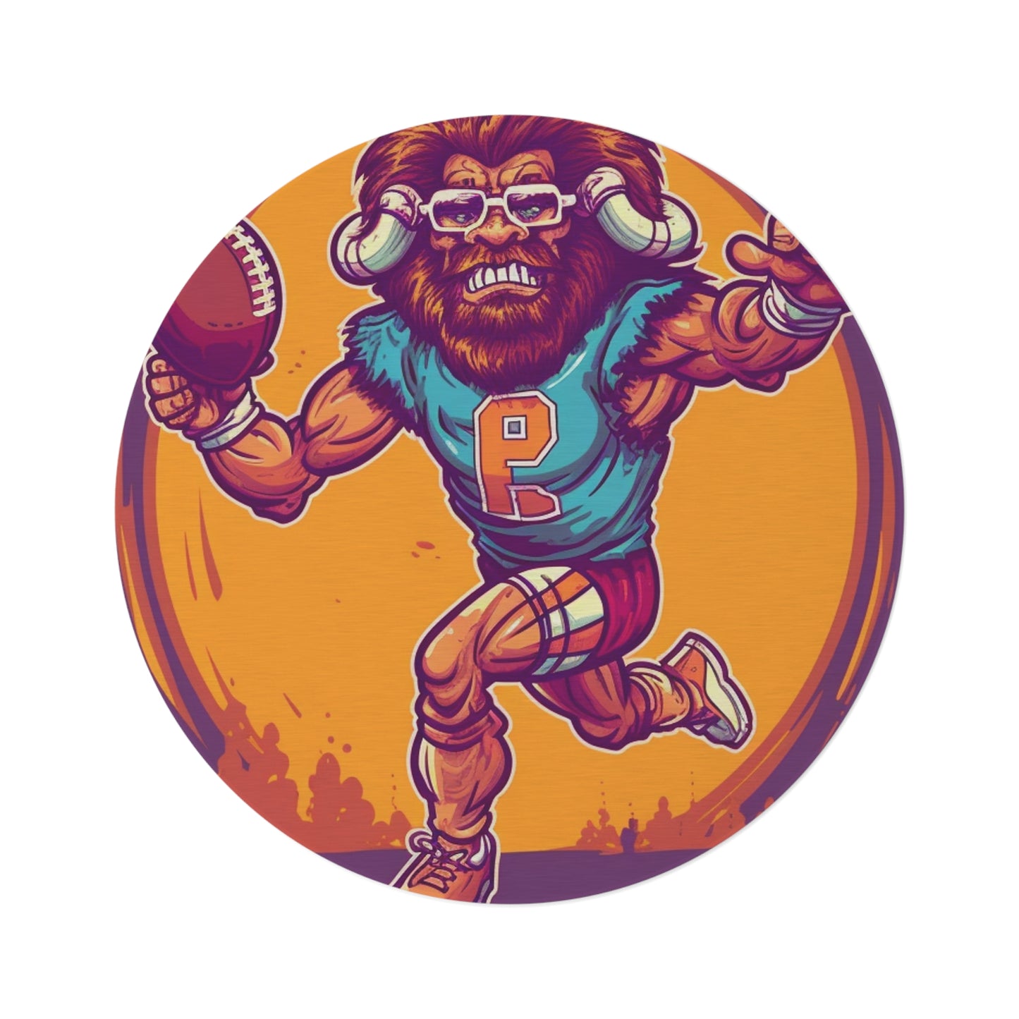 American Football Baffalo Bison Game Sport Graphic Round Rug