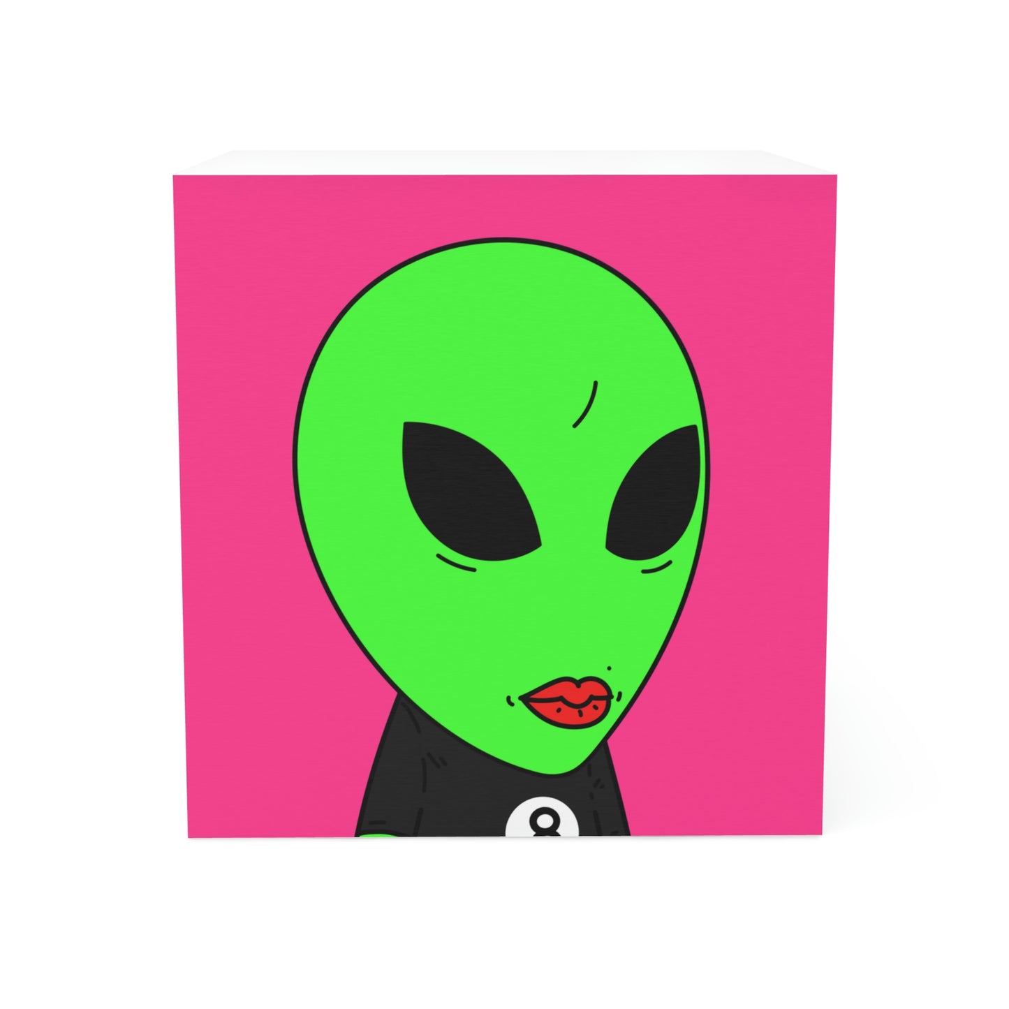 8 Ball Green Alien Lipstick Visitor Note Cube