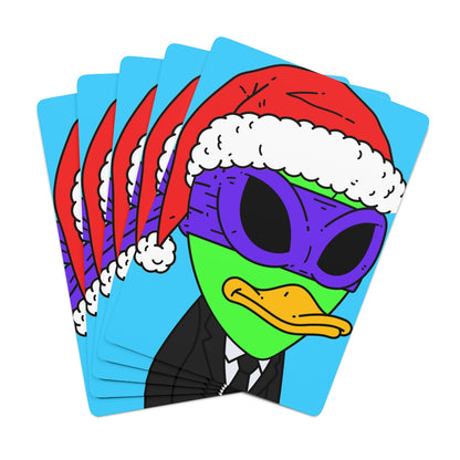 Alien Visitor 751 Christmas Winter Custom Poker Cards