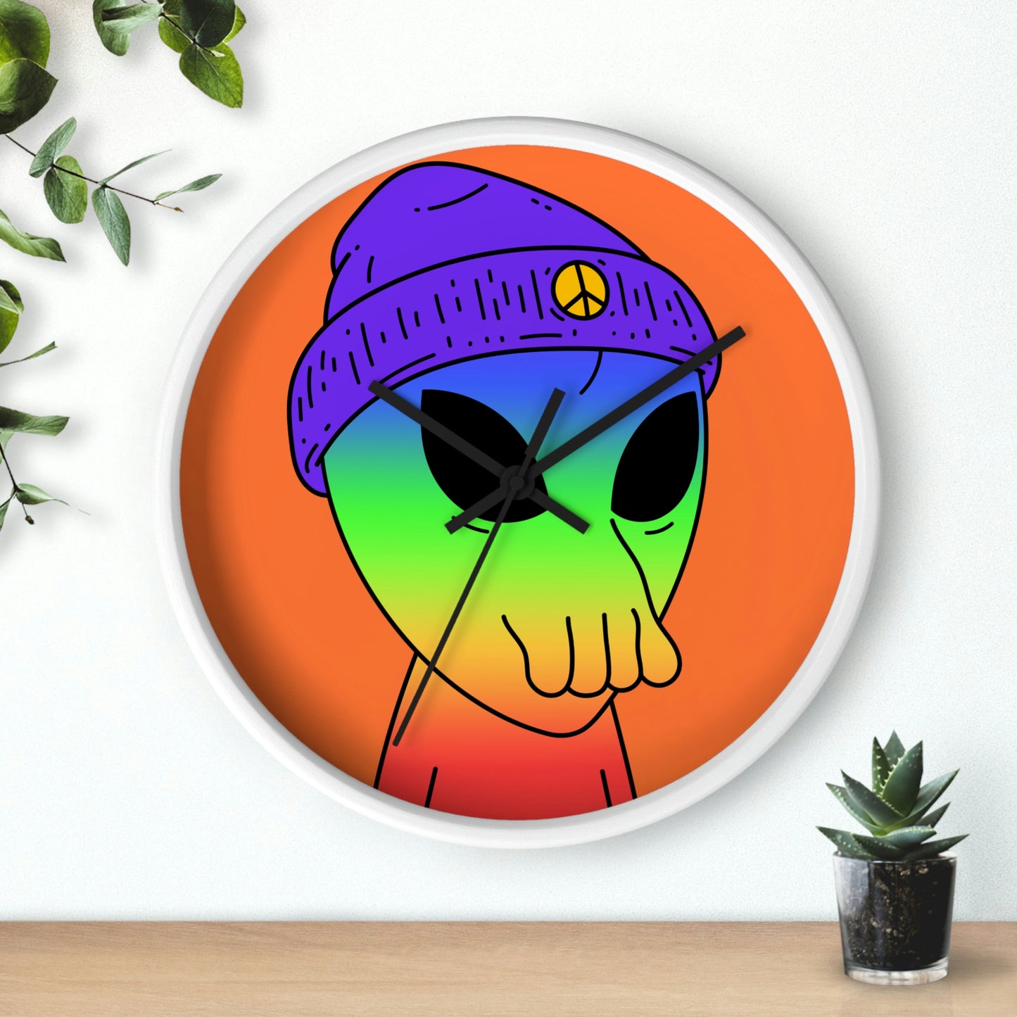 Peace Alien Pride Wall clock