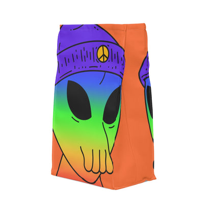 Rainbow Peace Alien Squid Mouth Visitor Polyester Lunch Bag