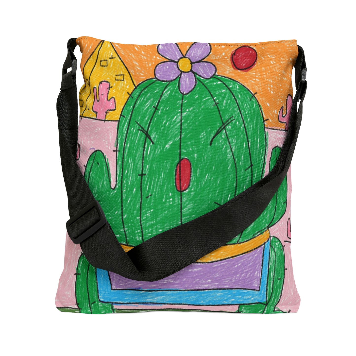 Desert Cactus Sumo Wrestler Graphic Adjustable Tote Bag (AOP)