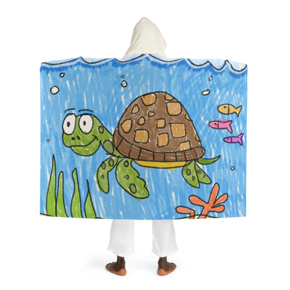 Sea Turtle Beach Sand Ocean Hooded Sherpa Fleece Blanket