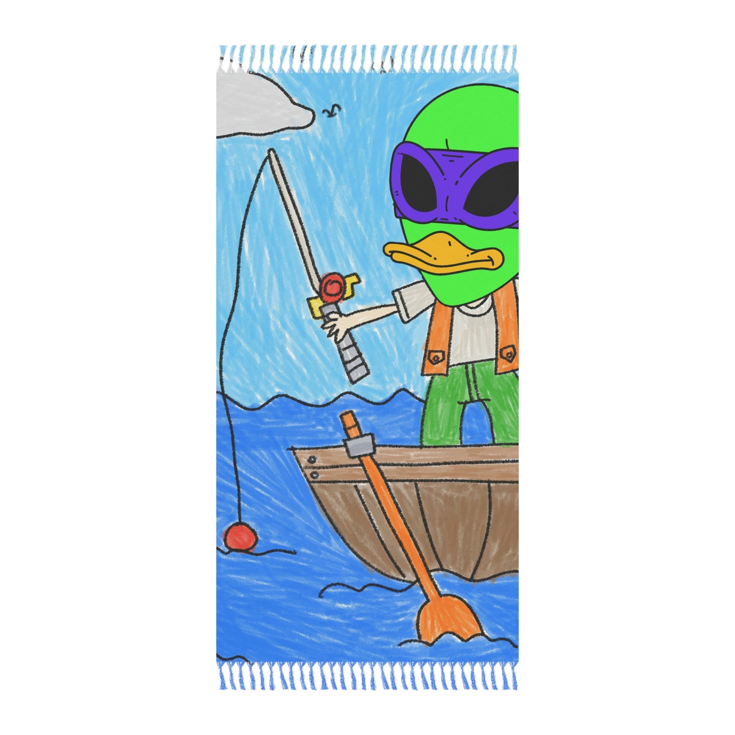 Fishy Alien Fish Catcher Visitor 751 Boho Beach Cloth