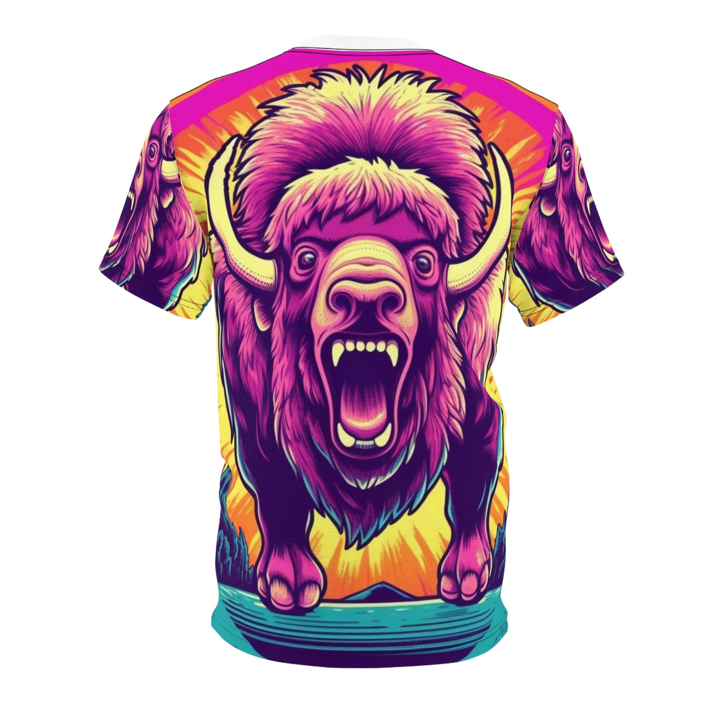 Buffalo American Bison Graphic USA Style Camiseta unisex cortada y cosida (AOP) 