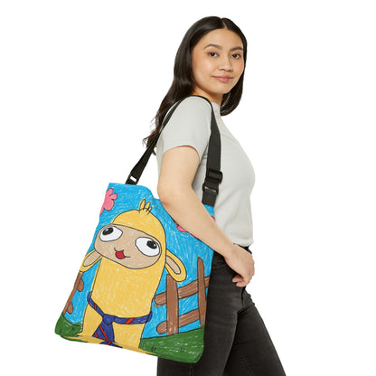 Llama Lovers: Heart and Animal Adjustable Tote Bag (AOP)